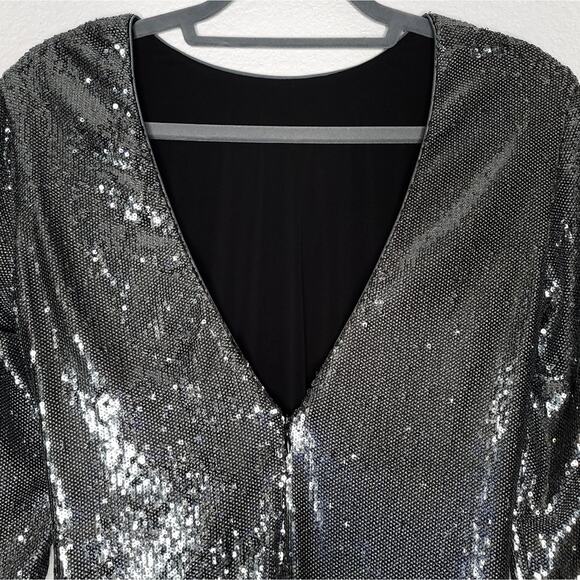 Dress the Population Lolita Sequin Mini Occasion Dress with Plunging Back, Large - Picture 6 of 10